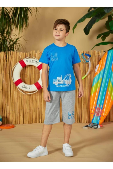 Weweus Mavi Erkek Çocuk Pijama Takımı 818 - Resim 2