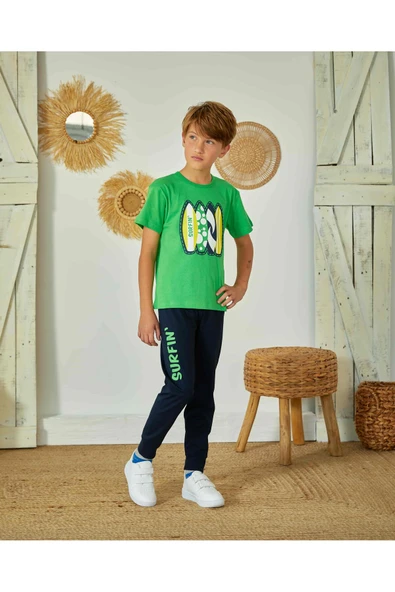 Weweus Yeşil Erkek Çocuk Pijama Takımı 815 - Resim 2