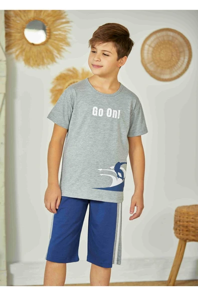 Weweus Gri Erkek Çocuk Pijama Takımı 821 - Resim 2