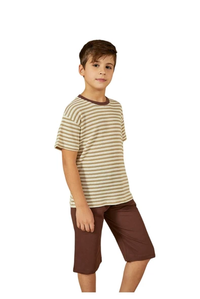 Weweus Kahve Erkek Çocuk Pijama Takımı 816 - 1