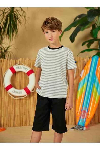 Weweus Siyah Erkek Çocuk Pijama Takımı 816 - Resim 2