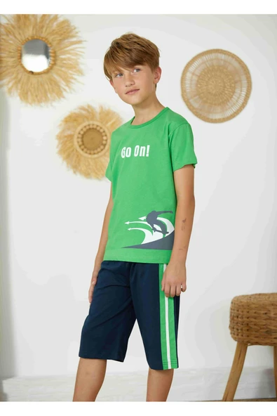 Weweus Yeşil Erkek Çocuk Pijama Takımı 821 - Resim 2