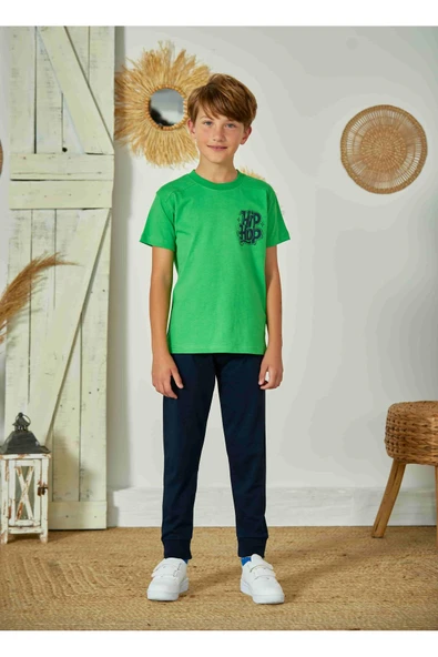 Weweus Yeşil Erkek Çocuk Pijama Takımı 819 - Resim 2