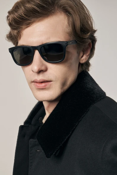 Siyah Kürklü Yaka Classic Comfort Fit Esnek Kaban 1008255163 - 2