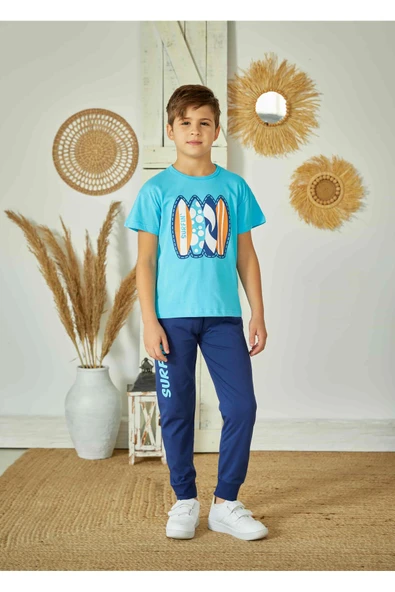 Weweus Mavi Erkek Çocuk Pijama Takımı 815 - Resim 2