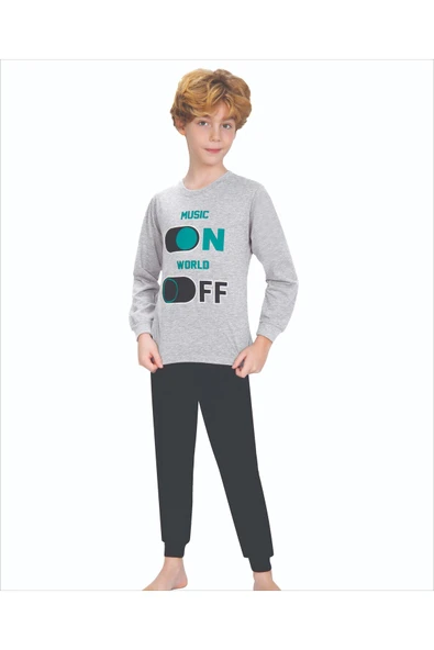 Weweus Gri Erkek Çocuk Pijama Takımı 715 - 1