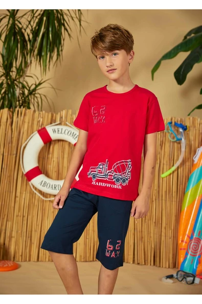 Weweus Kırmızı Erkek Çocuk Pijama Takımı 818 - 2