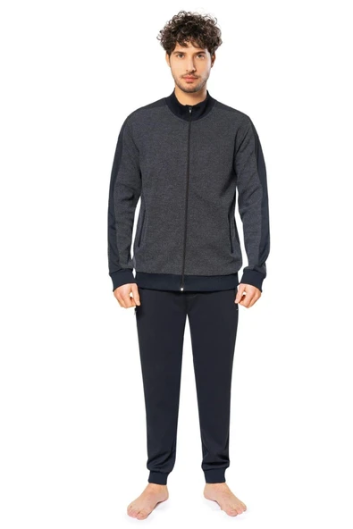 Weweus Siyah Erkek Fermuarlı Eşofman Takımı 2025-1 ürün görseli