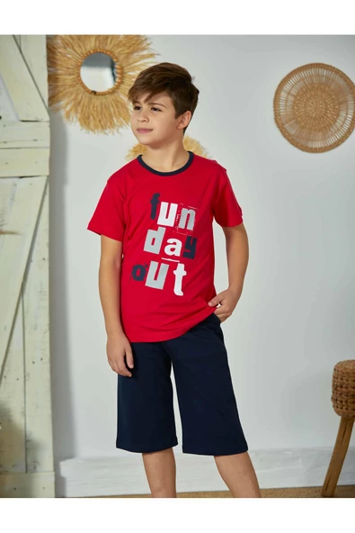 Weweus Kırmızı Erkek Çocuk Pijama Takımı 817 - Resim 2