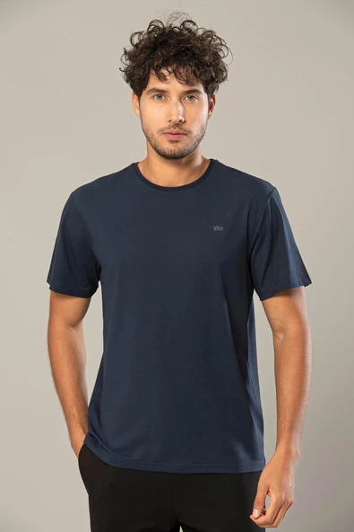 Weweus Lacivert Logolu Erkek Modal Basic Tişört 239 ürün görseli