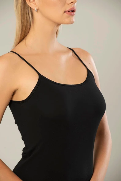 ERDEM İÇ GİYİM Erdem Siyah Pamuklu Atlet Ribana Atlet 2153 - Resim 4