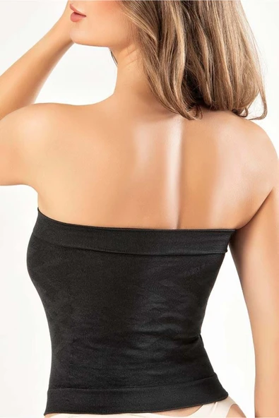 ERDEM İÇ GİYİM Erdem Siyah Seamless Bel Korse Atlet 621 - Resim 3