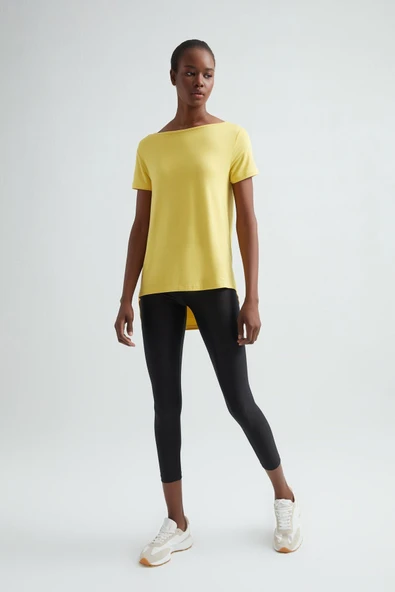 ERDEM İÇ GİYİM Erdem Sarı Viskon Kadın Uzun Tişört 214 - Resim 3