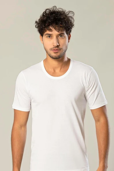 ERDEM İÇ GİYİM Erdem Beyaz Penye O Yaka Tişört 1150 - 1