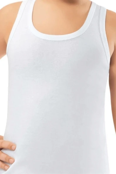 ERDEM İÇ GİYİM Weweus Beyaz Erkek Çocuk Süper Ince Doğal Bambu Lüks Atlet 3049 - Resim 4