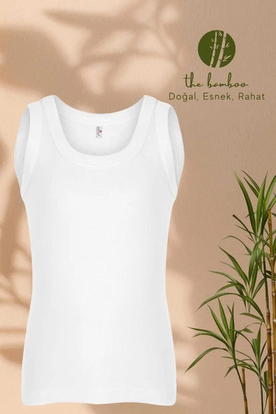 ERDEM İÇ GİYİM Weweus Beyaz Kız Çocuk Süper Ince Doğal Bambu Lüks Atlet 4049bmb - Resim 3