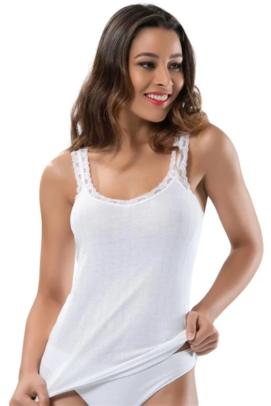 ERDEM İÇ GİYİM Erdem Beyaz Dantelli Kaşkorse Atlet 2202 ürün görseli