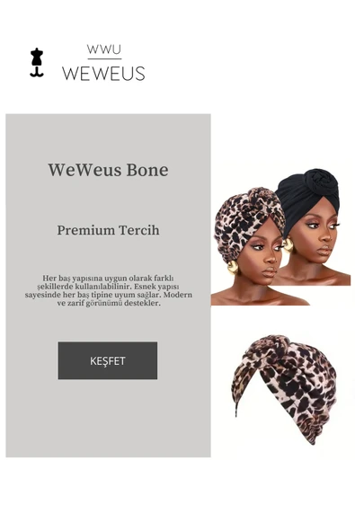 Weweus Leopar ve Siyah Premium Kadın Bone - 2