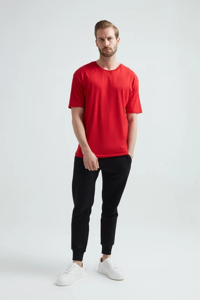 ERDEM İÇ GİYİM Weweus Kırmızı Oversize Erkek Tişört 1023 - Resim 3