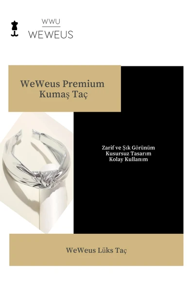 Weweus Kadın Parlak Gri Lame Metalik Lüks Taç - 2