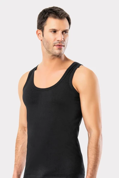 ERDEM İÇ GİYİM Erdem Siyah Penye Atlet 1100 - Resim 5