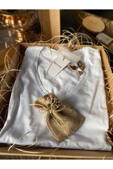 ERDEM İÇ GİYİM Erdem Beyaz Derin V Yaka Tişört - Resim 2