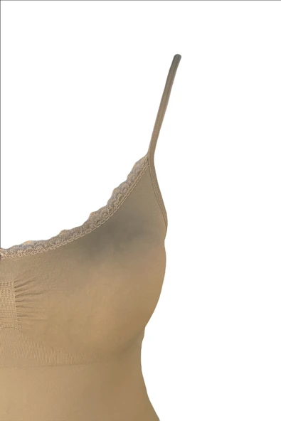 ERDEM İÇ GİYİM Erdem Ten Dantelli Pedli Seamless Atlet 602 - Resim 3