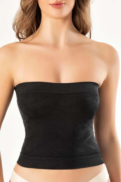 ERDEM İÇ GİYİM Erdem Siyah Seamless Bel Korse Atlet 621 - Resim 2