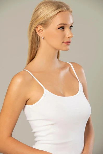 ERDEM İÇ GİYİM Erdem Beyaz Pamuklu Atlet Ribana Atlet 2153 - Resim 3