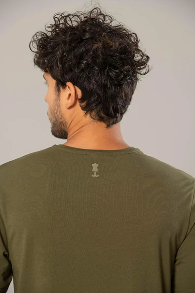 Weweus Haki Logolu Erkek Modal Basic Tişört 239 - Resim 4