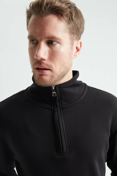 ERDEM İÇ GİYİM Erdem Weweus Siyah Yarım Fermuarlı Sweatshirt 223 - 4