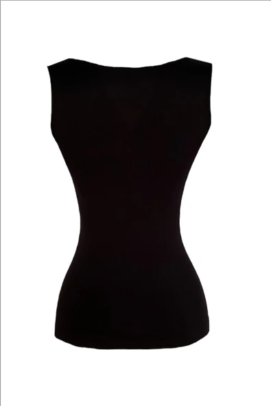 ERDEM İÇ GİYİM Erdem Siyah Giyim Kalın Askılı Seamless Atlet 603 - Resim 2