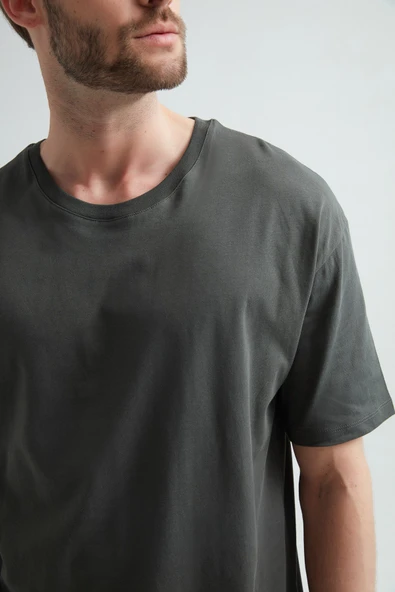 ERDEM İÇ GİYİM Weweus Haki Oversize Erkek Tişört 1023 - Resim 4