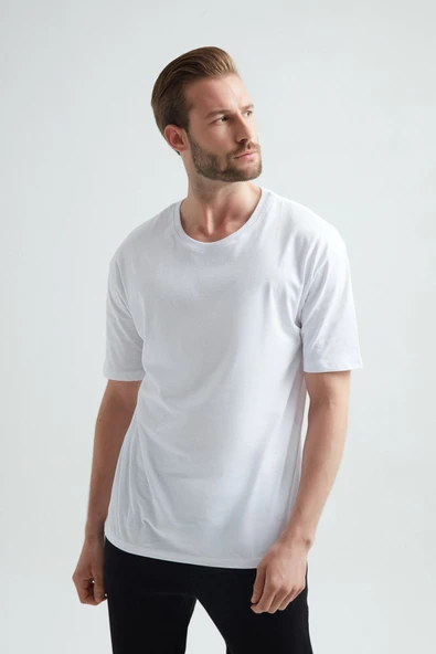 ERDEM İÇ GİYİM Weweus Beyaz Oversize Erkek Tişört 1023 - 1