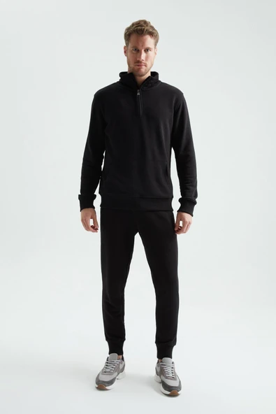 ERDEM İÇ GİYİM Erdem Weweus Siyah Yarım Fermuarlı Sweatshirt 223 - 1