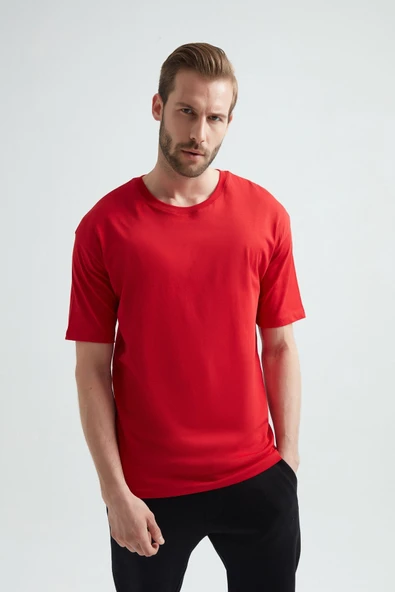 ERDEM İÇ GİYİM Weweus Kırmızı Oversize Erkek Tişört 1023 - 1