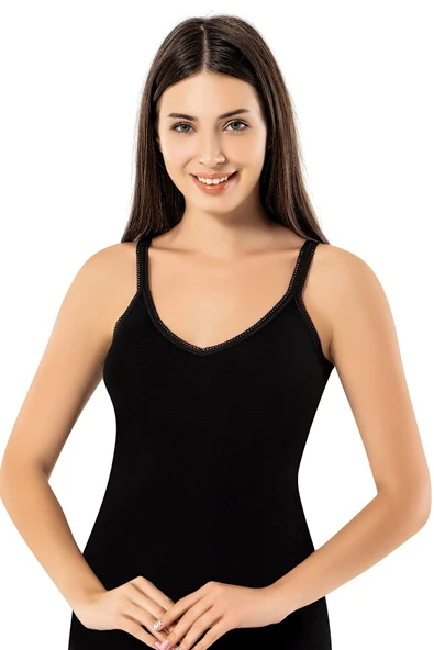 ERDEM İÇ GİYİM Erdem Siyah Kadın Süper Ince Modal Ribana Atlet 2009 ürün görseli