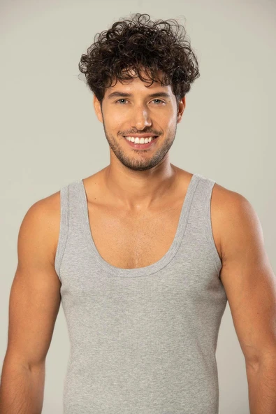 ERDEM İÇ GİYİM Erdem Gri Ribana Atlet 1110 - Resim 3