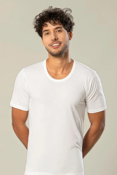 ERDEM İÇ GİYİM Erdem Beyaz Penye O Yaka Tişört 1150 - 3