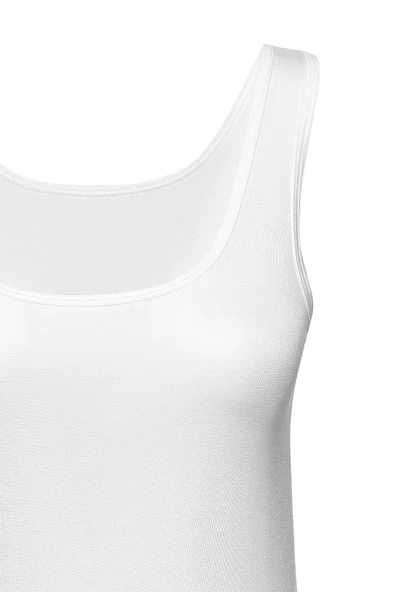 Weweus 3'lü Beyaz Micro Modal Premium Kadın Atlet Tshirt Body 21103 - Resim 8