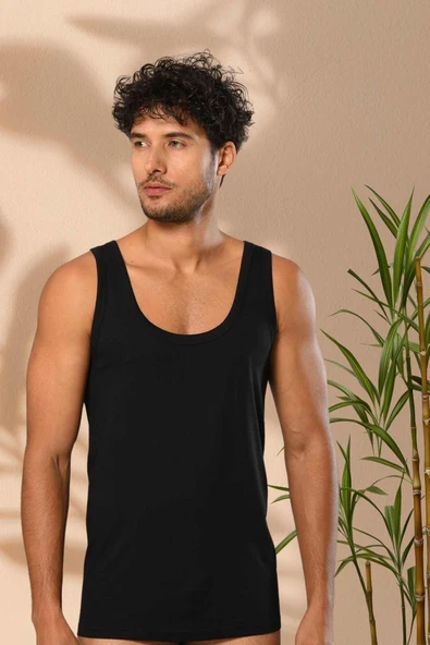 ERDEM İÇ GİYİM Weweus 3'lü Siyah Süper Ince Erkek Doğal Bambu Lüks Atlet 11143 - 3