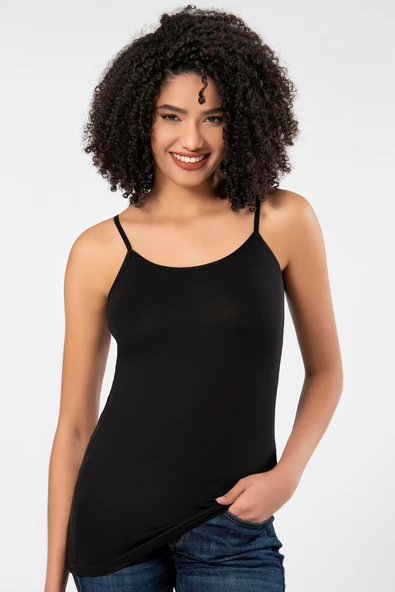 ERDEM İÇ GİYİM Weweus 3'lü Siyah Süper Ince Doğal Bambu Lüks Ip Askılı Atlet Tshirt Body 2310 - 7