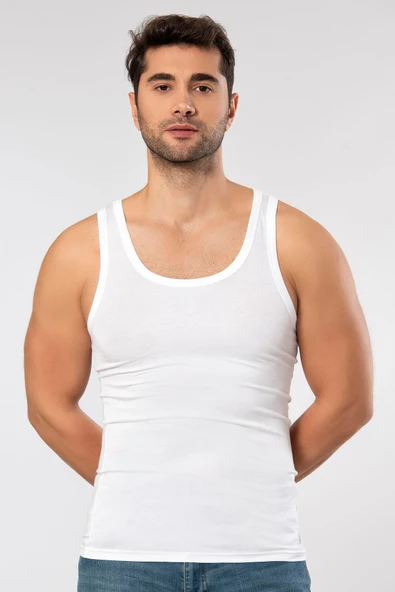 Weweus Beyaz 3'lü Micro Modal Premium Erkek Atlet 11333 - Resim 4