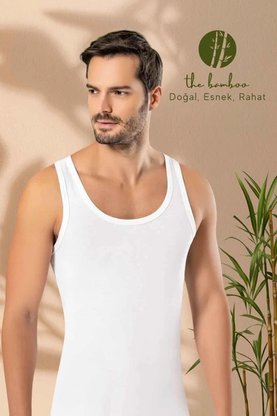 ERDEM İÇ GİYİM Weweus Beyaz Erkek Süper Ince Doğal Bambu Lüks Sporcu Atlet 1115 - Resim 3