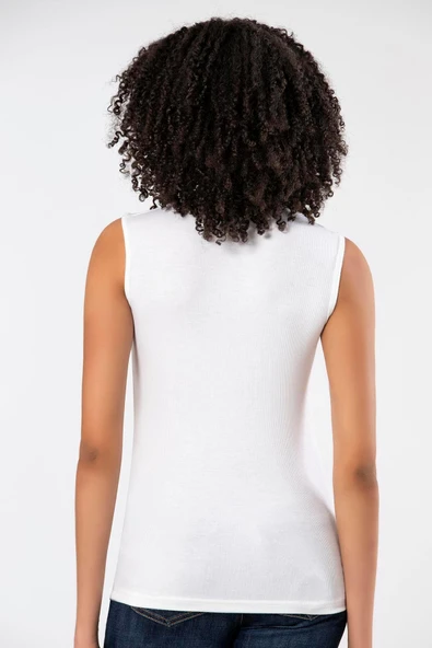 ERDEM İÇ GİYİM Weweus Beyaz Sıfır Kol Boğazlı Body 2112 - Resim 2