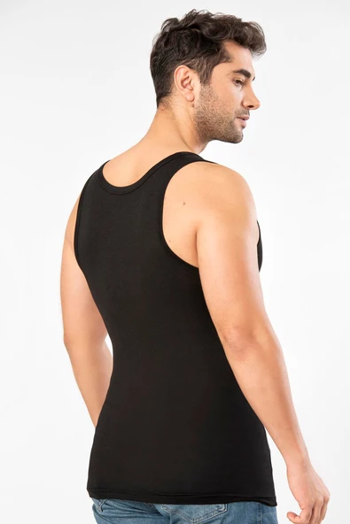 Weweus Siyah 3'lü Micro Modal Premium Erkek Atlet 11333 - Resim 4