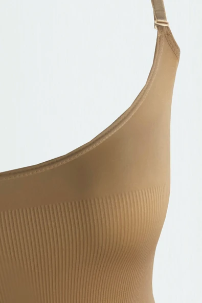 ERDEM İÇ GİYİM Erdem Ten Seamless Ayar Askılı Korse Atlet 615 - Resim 2