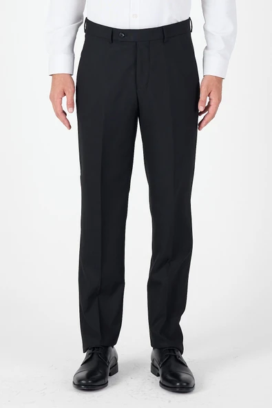 Siyah Yan Cep Açık Paça Düz Comfort Fit Esnek Pantolon 1003250914 ürün görseli 1