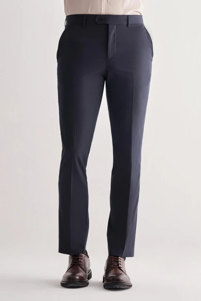 Lacivert Yan Cep Açık Paça Kendinden Desenli Slim Fit  Pantolon 1003255152 ürün görseli