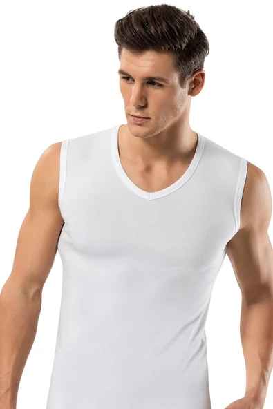 ERDEM İÇ GİYİM Beyaz Erdem İç Giyim Slim Fit Kolsuz Derin V Yaka Atlet ürün görseli